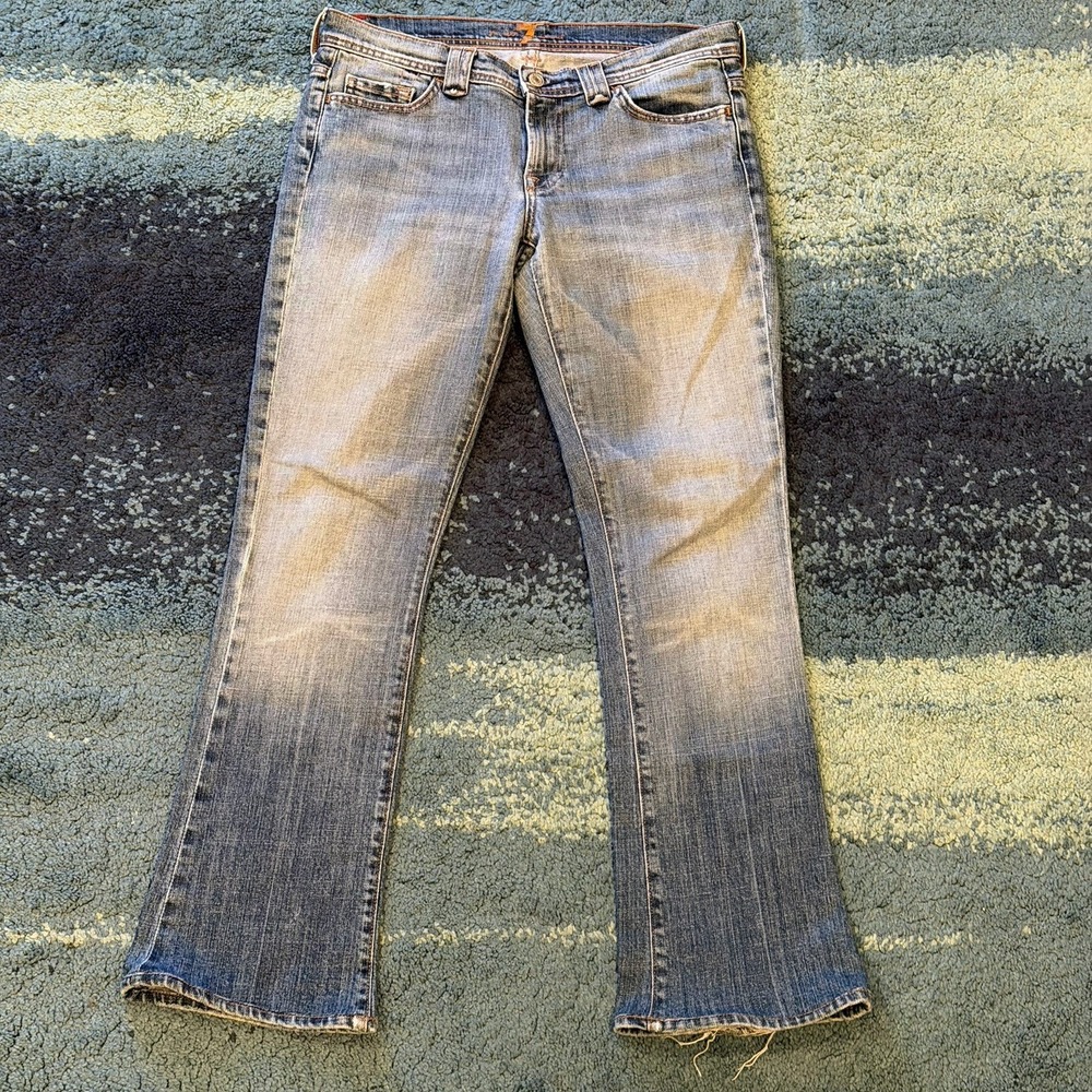 7 For All Mankind Jeans Rocker Slight Flare Low Rise Made in USA Women's 29